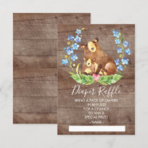 Ticket de Baby shower de couches de laine de bois