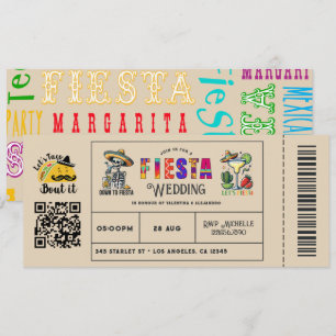 Invitation Ticket Mariage mexicain Fiesta : "Taco Bout It"
