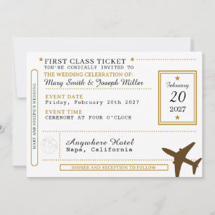 Invitation Ticket Noir & Or Destination Dream