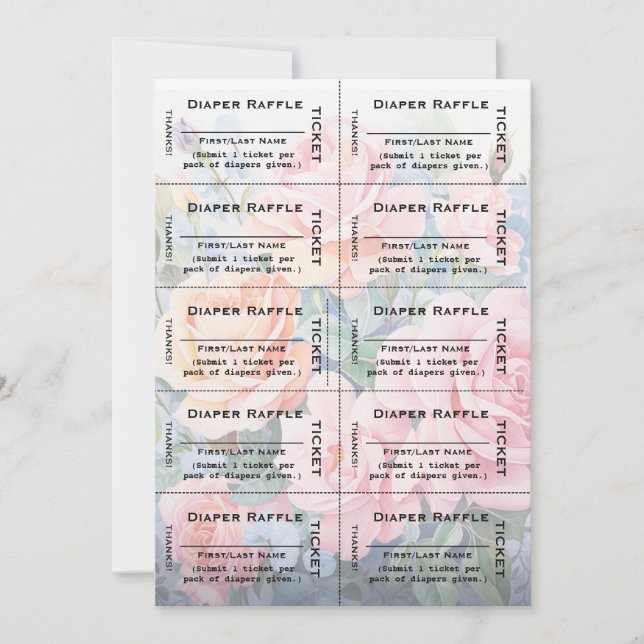 Invitation Tickets à gaufre rose Typographie ordinaire (Devant)