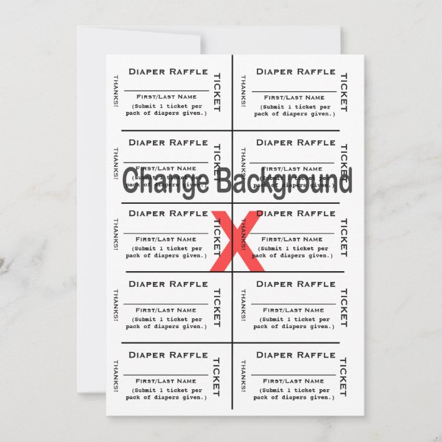 Invitation Tickets de jauge de couches Création personnalisée (Devant)