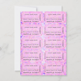 Invitation Tickets de Raffle Confetti Rose pour les invitatio