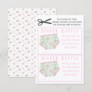 Invitation Tickets Raffle Fille Pink Floral