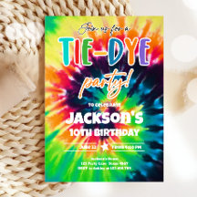 Tie Dye Party Hippy Couleurs vives Boy Anniversair
