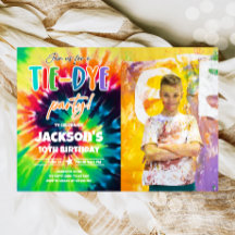 Tie Dye Party Hippy Couleurs vives Boy Anniversair