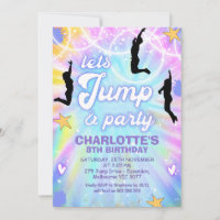 Tie Dye Retro Jump and Play Anniversaire Invitatio