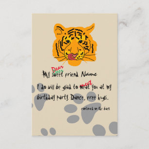 Invitation Tiger Anniversaire Fête Personnalisable