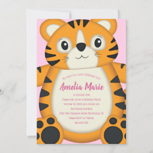 Invitation Tiger Anniversaire Pink