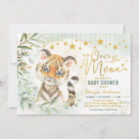 Tiger Cub Lune & Étoiles Baby shower verdoyant