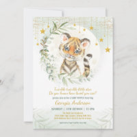 Tiger Cub Verdure Lune Twinkle Etoiles Baby shower