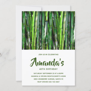 Invitation Tiges de bambou vert Photographie de la nature Ann