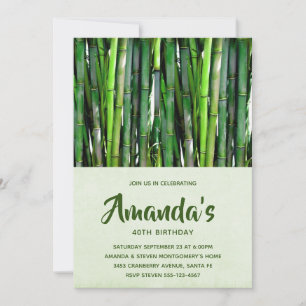 Invitation Tiges de bambou vert Photographie de la nature Ann
