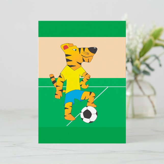 Invitation Tigre jouant au football (Créateur téléchargé)