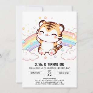 Invitation Tigre mignon 1er anniversaire