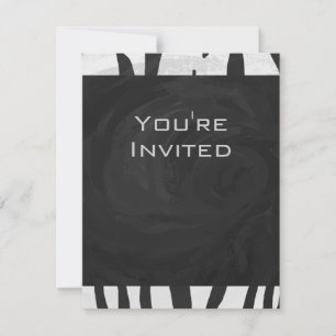 Invitation Tigre Monogramme noir et blanc