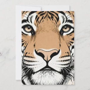 Invitation Tigre qui fixe, visage de tigre