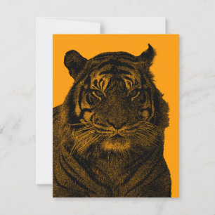 Invitation Tigre sauvage en noir et blanc