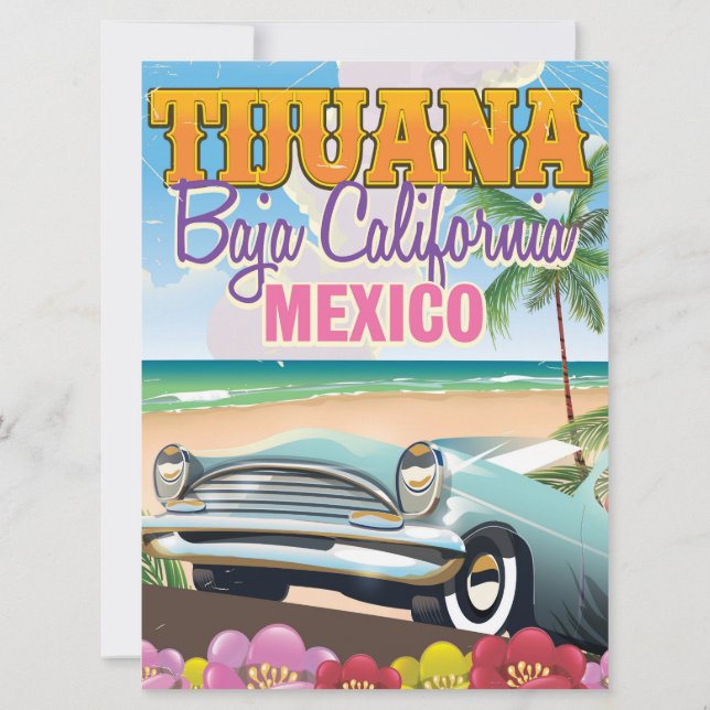 Invitation Tijuana Basse Californie Mexique affiche de voyage (Dos)