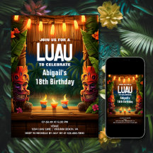 Tiki Luau Hawaiian Tropical Island Beach Anniversa