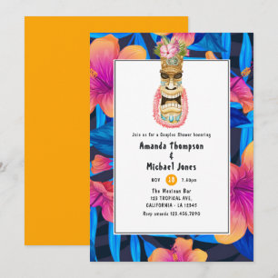 Invitation Tiki Luau Summer Beach Couples Douche