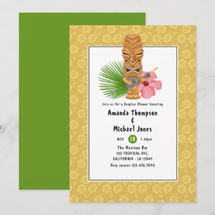 Invitation Tiki Time Luau Été Plage Couple Baby Shower