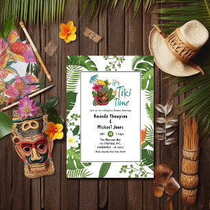 Invitation Tiki Time Luau Summer Beach Couples Douche