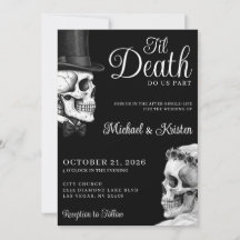 Til Death Do Us Part Gothic Skulls Black Wedding