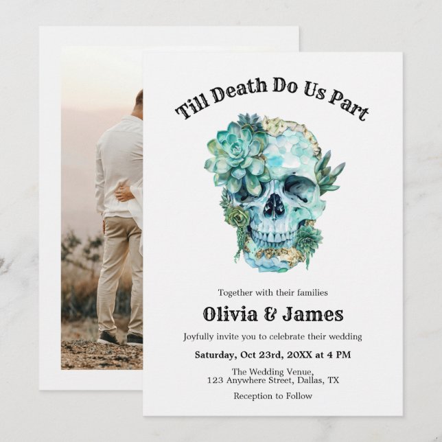Invitation Til Death Do Us Part Photo Halloween Mariage (Devant / Derrière)