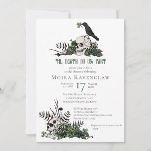 Invitation Til Death Gothique Irlandais Floral Fête des marié