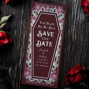 Invitation Till Death Do Us Part Red Goth Save Date