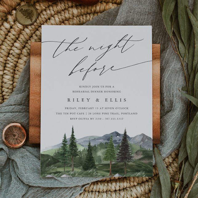 Invitation Timberline | Mountain Forest Rehearsal Dinner (Créateur téléchargé)