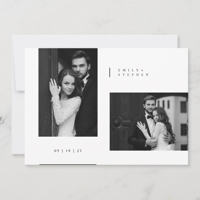 Invitation Timeless Black Tie Photo Wedding (Devant)