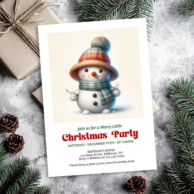 Invitation Timeless cartoon snowman invite festive printable (Timeless cartoon snowman invite festive joy printable

)