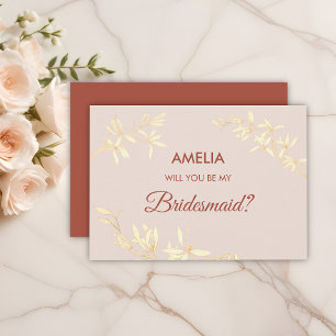Invitation Timeless Floral Rustic Serez-vous ma servante d'ho