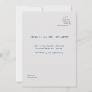 Invitation Timepiece- Minimalist Union Announcement 