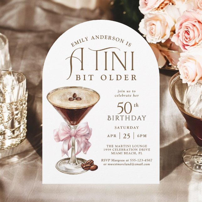 Invitation Tini Bit Ancien Espresso Martini 50e anniversaire (Available in both printed and instant download digital formats.)