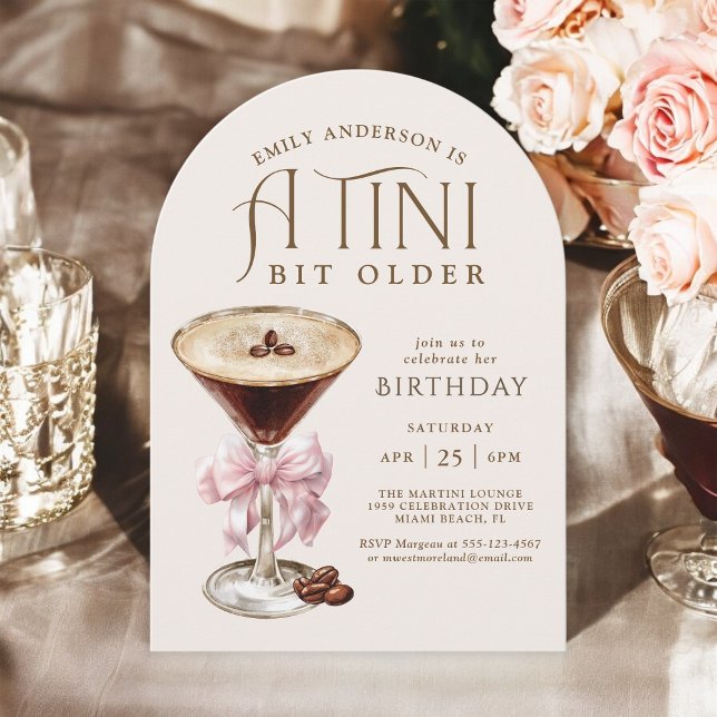 Invitation Tini Bit Ancien Espresso Martini Anniversaire pour (Available in both printed and instant download digital formats.)