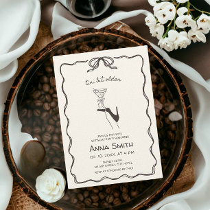 Invitation Tini Bit Plus Ancien Cocktail Mains Tirées Brown A