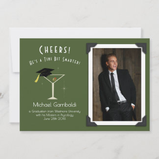 Invitation Tini Bit Smarter Graduation Announcement Martini