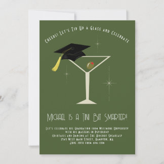 Invitation Tini Bit Smarter Graduation Party Martini Bar