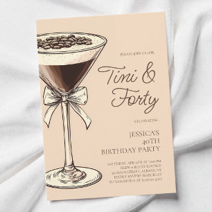 Invitation Tini et Quarante Script Martini Fête d'anniversair