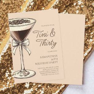 Invitation Tini et Trente Script Martini 30e fête d'anniversa