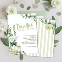 Tini one martini vert genre neutre baby shower