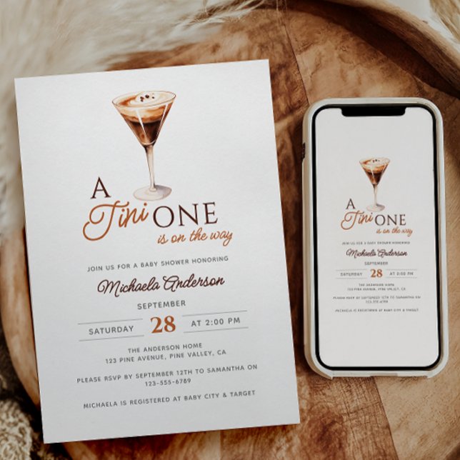 Invitation Tini Un Sur Le Chemin Aquarelle Baby shower Martin (Créateur téléchargé)