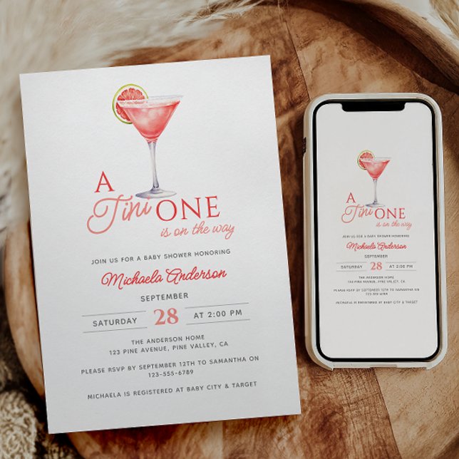 Invitation Tini Un Sur Le Chemin Aquarelle Baby shower Martin (Créateur téléchargé)