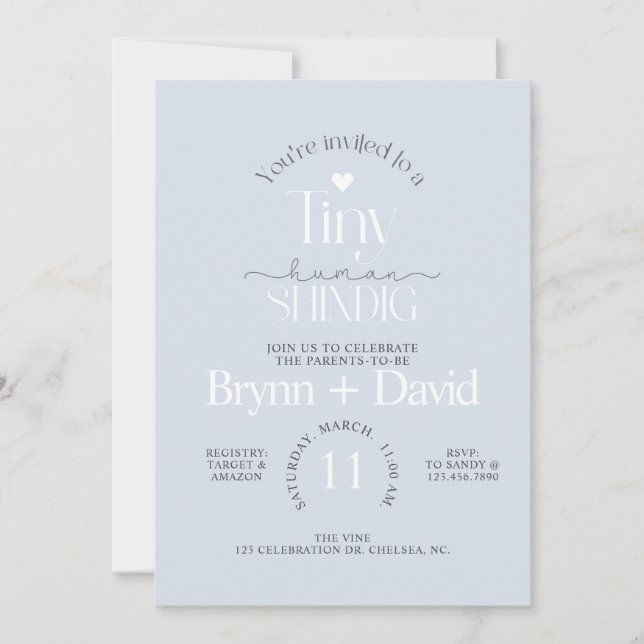 Invitation TINY Baby shower humain, Baby shower, Moderne, Inv (Devant)