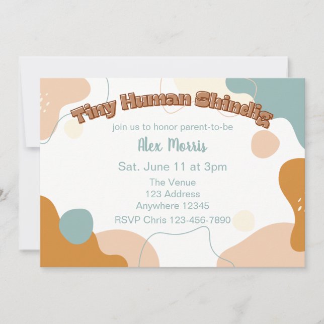Invitation Tiny Human Shindig Non-Binary Shower (Devant)