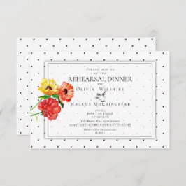 Invitation Tiny Pois Gras Fleurs rouges et jaunes