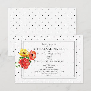 Invitation Tiny Pois Gras Fleurs rouges et jaunes