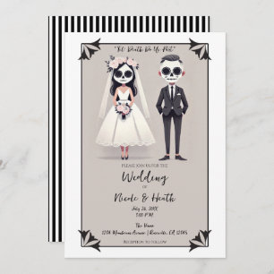 Invitation Tip Toe Sugar Skull Bride et Mariage de chambre